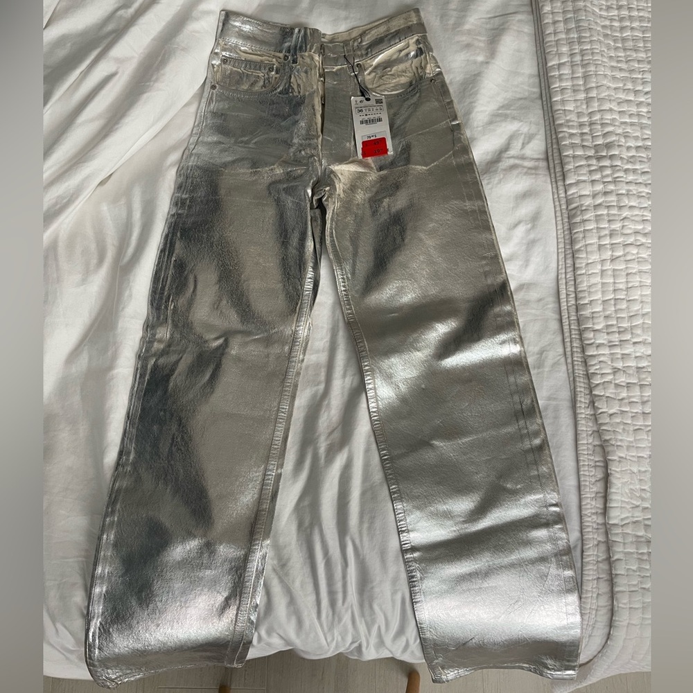 Zara metallic pants